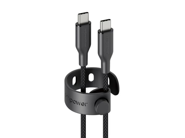 empower by PanzerGlass Racing - USB-kabel - USB-C (hann) til USB-C (hann) - USB 2.0 - 20 V - 3 A - 2 m - Hurtiglading opptil 60W - romsvart