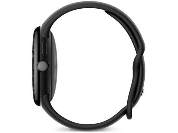 Google Pixel Watch 4 - 45 mm - mattsvart aluminium - smart klocka med aktivt band - fluoroelastomer med mjukt beröringsskikt - obsidian - bandstorl...