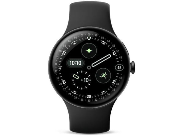 Google Pixel Watch 4 - 45 mm - mattsvart aluminium - smartklokke med aktivt bånd - fluorelastomer med myk berøringsoverflate - obsidian - båndbredd...