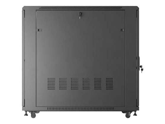 Lanberg FF01 series - Rack skap - 600 x 1200, flat pack, with glass door - med 6 kjølevifter - fritt stående - svart, RAL 9004 - 22U - 19"