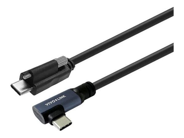 VivoLink - USB-kabel - 24 pin USB-C (hann) vinklet til 24 pin USB-C (hann) skrubar - USB 3.2 Gen 2x2 - 20 V - 5 A - 1.5 m - USB Power Delivery (100... VivoLink - USB-kabel - 24 pin USB-C (hann) vinklet til 24 pin USB-C (hann) skrubar - USB 3.2 Gen 2x2 - 20 V - 5 A - 1.5 m - USB Power Delivery (100...