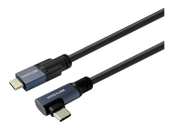 VivoLink - USB-kabel - 24 pin USB-C (hane) till 24 pin USB-C (hane) vinklad - USB 3.2 Gen 2x2 - 20 V - 5 A - 6 m - USB-strömförsörjning (100W), 4K6...