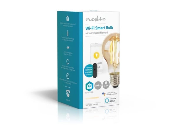 Nedis SmartLife LED-lampa, E27, varmvitt, Wi-Fi, 806 lm