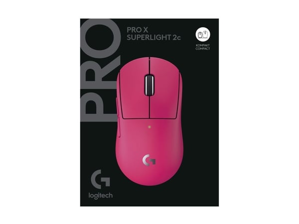 Logitech G PRO X SUPERLIGHT 2C - Mus - 5 knapper - trådløs, kablet - 2.4 GHz, USB - rosa