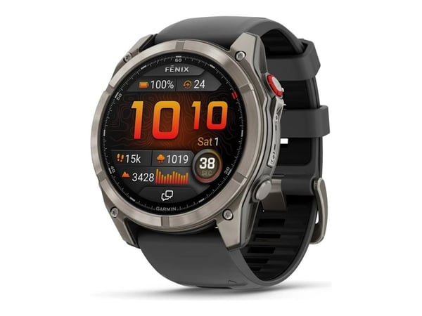Garmin Fenix 8 Pro - 51 mm - titan - Ja sportklocka med rem - silikon - graphite/black - handledsstorlek: 127-210 mm - display 1.4" - 32 GB - Bluet...