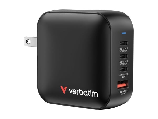 Verbatim Mini GaN Charger 100W, Sisätila, AC, musta