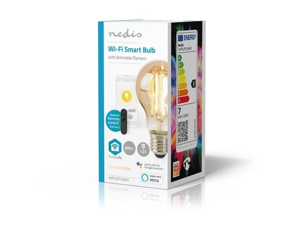 Nedis SmartLife LED-lampa, E27, varmvitt, Wi-Fi, 806 lm