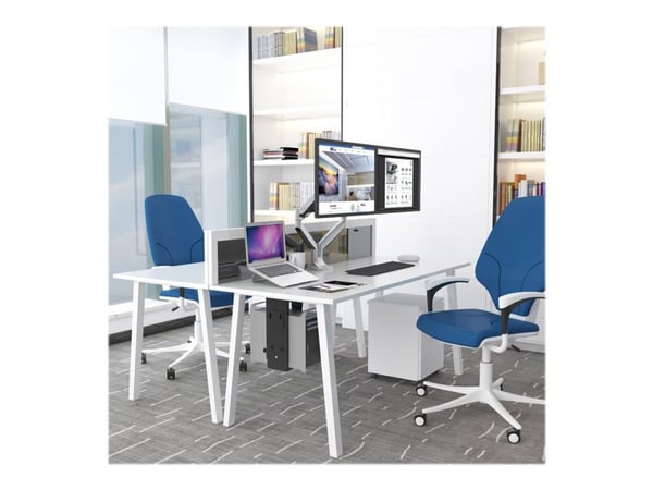 Neomounts NSLS025 - Stativ - for notebook - børstet aluminium - sølv - skjermstørrelse: 10"-17" - skrivebord