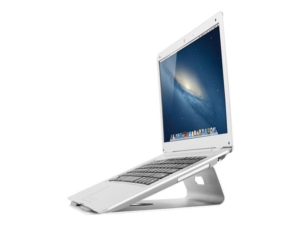 Neomounts NSLS025 - Stativ - for notebook - børstet aluminium - sølv - skjermstørrelse: 10"-17" - skrivebord