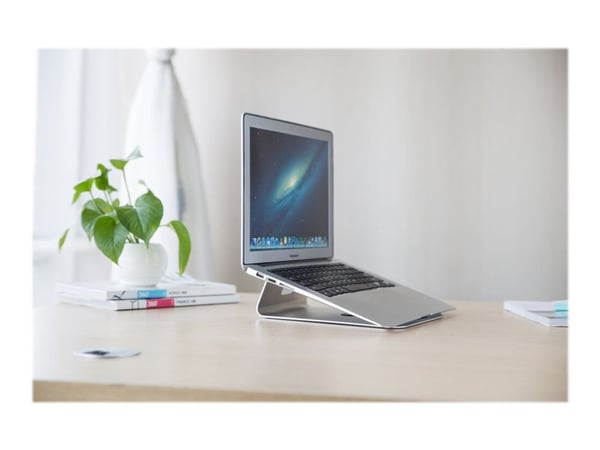 Neomounts NSLS025 - Stativ - for notebook - børstet aluminium - sølv - skjermstørrelse: 10"-17" - skrivebord