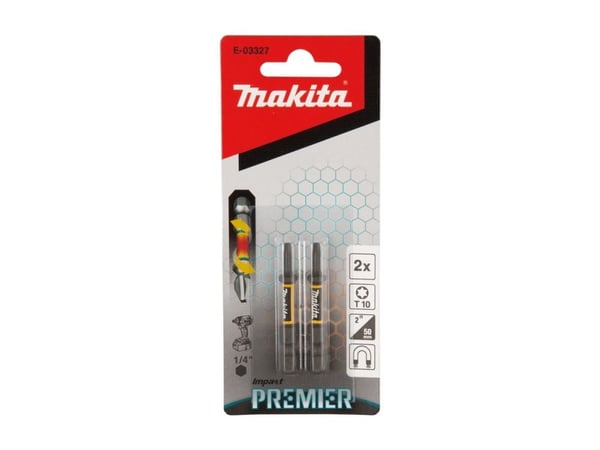 Makita Impact Premier - Impact screwdriver bit - 2 deler - torx - T10 - heksagonal - lengde: 50 mm - for Makita DTD152, DTD157, DTD171, DTL061, DTS...
