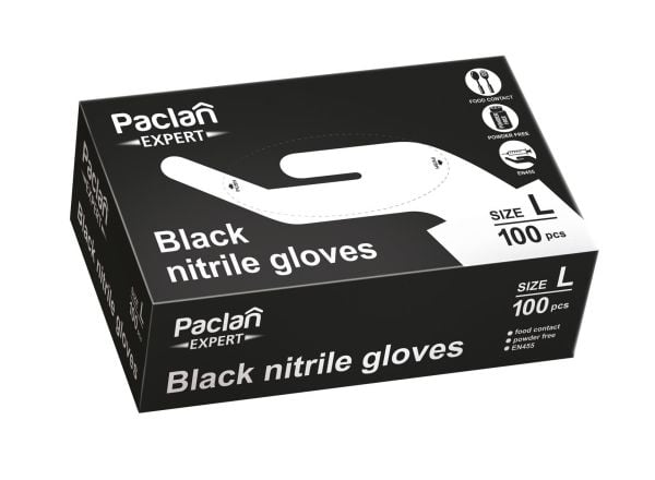 Paclan Paclan Expert sort nitriilikäsineet koko L 100 kpl.