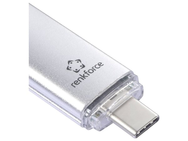 Renkforce RF-USBOS-220 USB-muistitikku 32 Gt hopea RF-6684362 USB-A, USB-C®