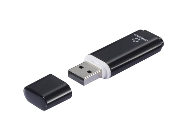 Renkforce RF-6684360, 128 GB, USB A-tyyppi, 2.0, 15 MB/s, Suojus, musta
