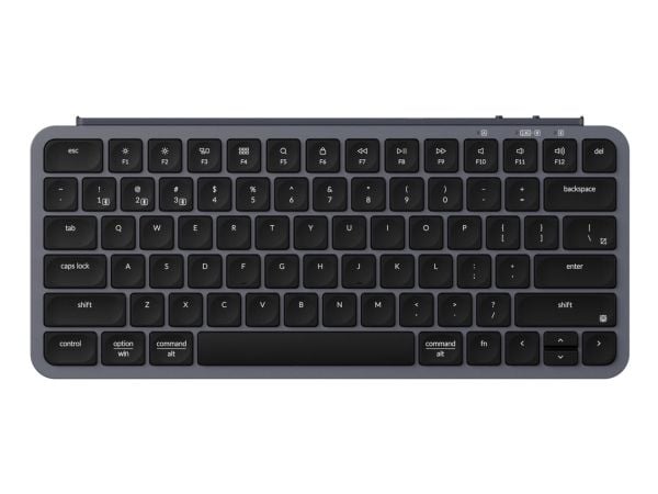 Keychron B1 Pro - Tastatur - Ultra-Tynn - 75% - trådløs - 2.4 GHz, USB-C, Bluetooth 5.2 - QWERTY - Nordisk - romgrå
