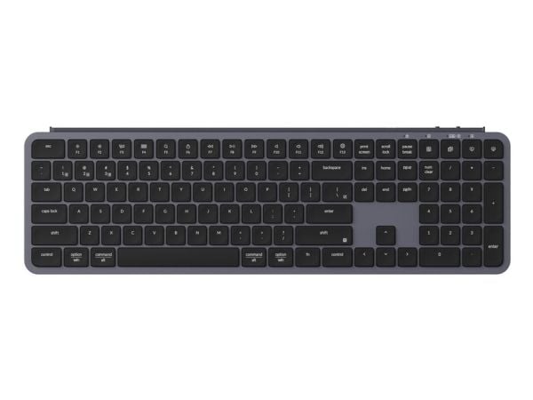 Keychron B6 Pro - Tastatur - Ultra-Tynn - 100% - full size - trådløs - Bluetooth 5.2, 2.4 GHz - QWERTY - Nordisk - romgrå