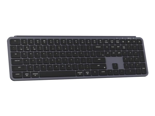 Keychron B6 Pro - Tastatur - Ultra-Tynn - 100% - full size - trådløs - Bluetooth 5.2, 2.4 GHz - QWERTY - Nordisk - romgrå