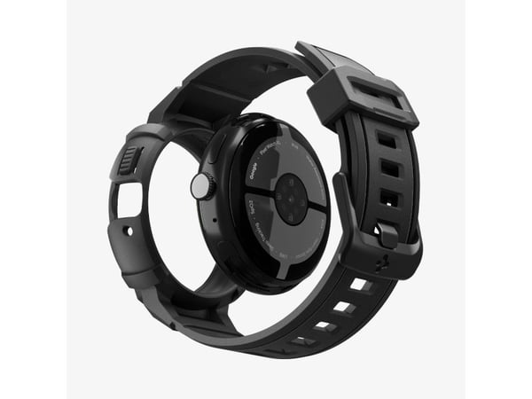 Spigen Rugged Armor Pro + Stand, Watch case, Google, Pixel Watch 4 (41mm) Case, Termoplastisk polyuretan (TPU), Sort, 1 stykker