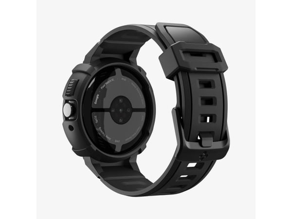 Spigen Rugged Armor Pro + Stand, Watch case, Google, Pixel Watch 4 (41mm) Case, Termoplastisk polyuretan (TPU), Sort, 1 stykker