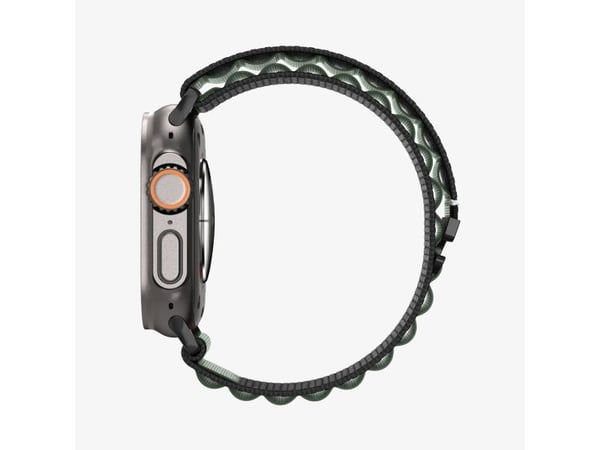 Spigen WBF1-rem til Apple Watch 6/7/8/9/10/11/SE/SE 3/Ultra 1/Ultra 2/Ultra 3 44/45/46/49 mm svart/grønn