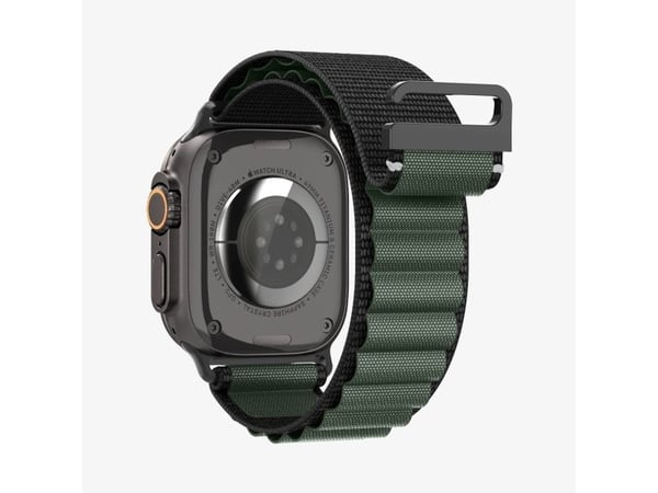 Spigen WBF1-rem til Apple Watch 6/7/8/9/10/11/SE/SE 3/Ultra 1/Ultra 2/Ultra 3 44/45/46/49 mm svart/grønn