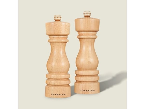 Cole & Mason H233008, Bok, Rostfritt stål, Trä, Peppar, Salt, 60 mm, 60 mm, 180 mm