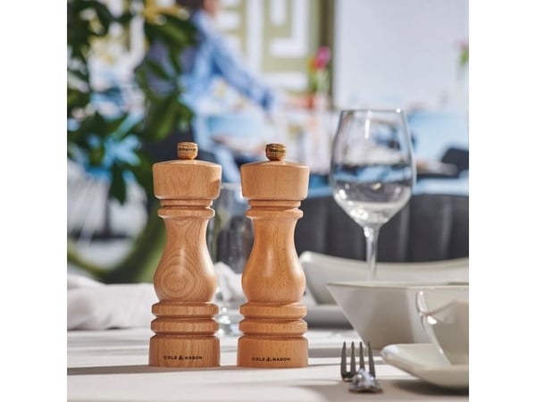 Cole & Mason H233008, Bøk, Rustfritt stål, Tre, Pepper, Salt, 60 mm, 60 mm, 180 mm