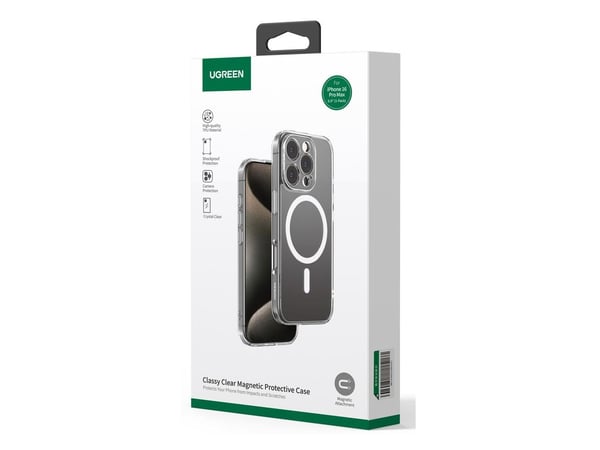 MagSage Ugreen CA111 magnetisk deksel til iPhone 16 Pro (gjennomsiktig)