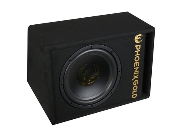 Phoenix Gold 12 subwoofer m kabler og fjernbetjening