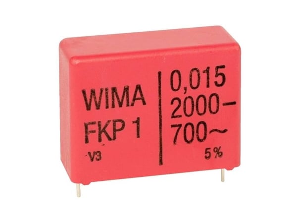 WIMA FKP1U021506D00KSSD, -55 - 100 °C, punainen