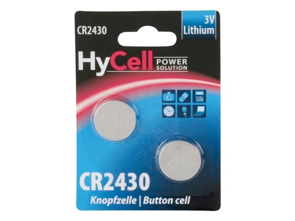 HyCell 5020172, Engangsbatteri, CR2430, Lithium, 3 V, 2 stykker, Sølv