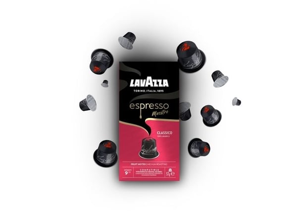 Lavazza Espresso Maestro Classico, Kaffe kapsyl, Espresso, Medium-dark roast, Nespresso, 9/13, Sort, Rød