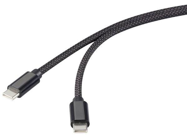 Renkforce RF-6437920, 1 m, USB C, USB C, USB 2.0, 0,48 Gbit/s, Sort
