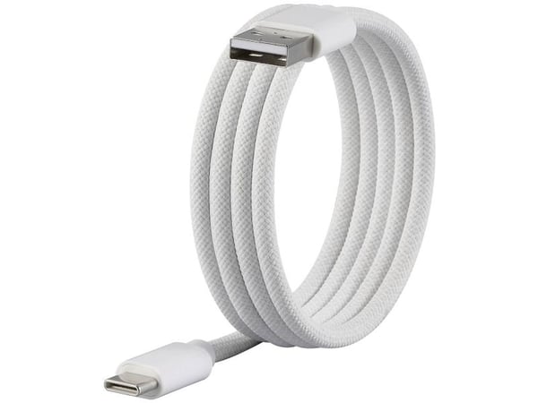 Renkforce RF-6437922, 1 m, USB C, USB A, USB 2.0, 0,48 Gbit/s, Valkoinen