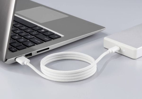 Renkforce RF-6437922, 1 m, USB C, USB A, USB 2.0, 0,48 Gbit/s, Valkoinen