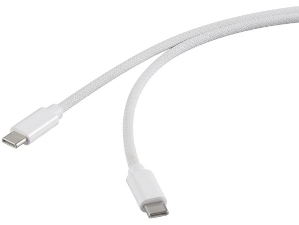 Renkforce RF-6437918, 1 m, USB C, USB C, USB 2.0, 0,48 Gbit/s, Valkoinen