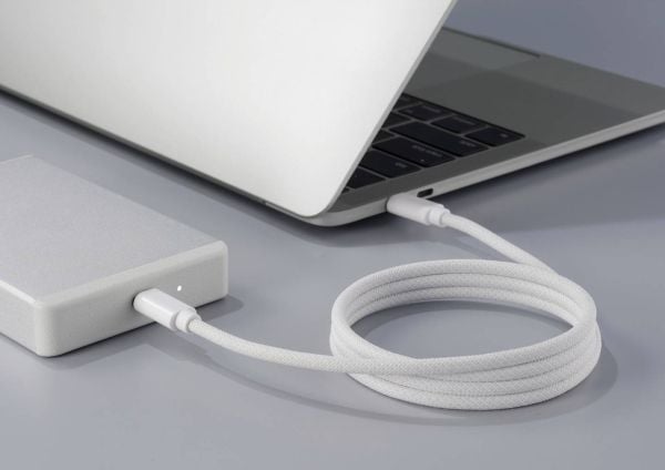 Renkforce RF-6437918, 1 m, USB C, USB C, USB 2.0, 0,48 Gbit/s, Valkoinen