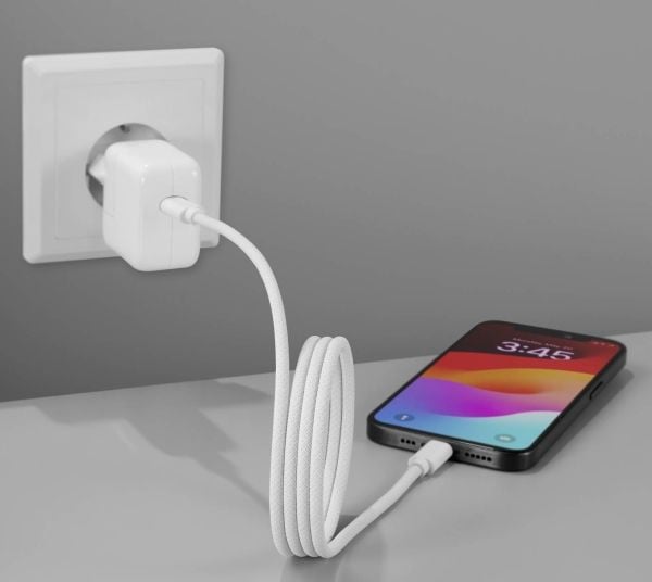 Renkforce RF-6437918, 1 m, USB C, USB C, USB 2.0, 0,48 Gbit/s, Valkoinen