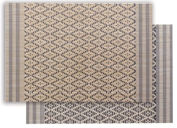 VIVARAISE KADRA PLACEMT Nat/Bla 33X45