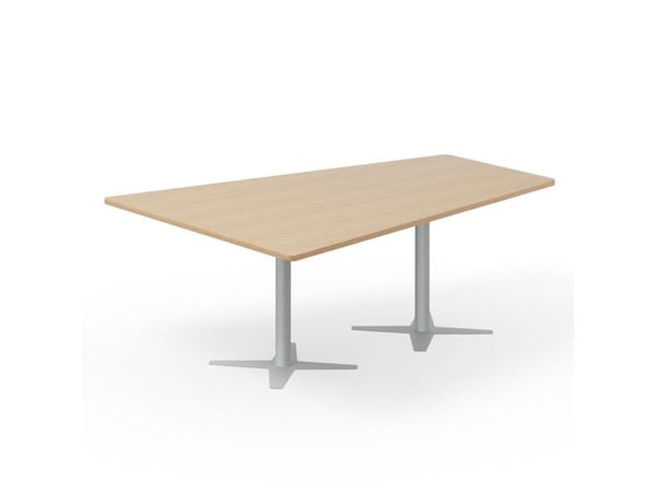 Konferansebord DNA, 2000x1425 mm trapesformet, hvitt understell