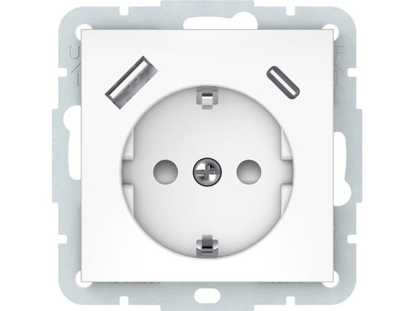 SOCKET USB-A+C WHITE RP16-002-22/A+C QR