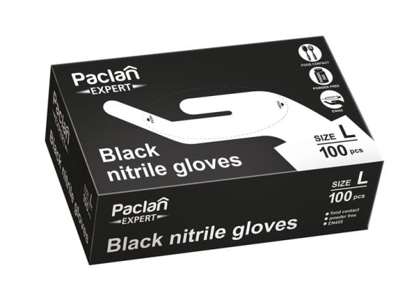 Paclan Paclan Expert sort nitriilikäsineet koko L 100 kpl.