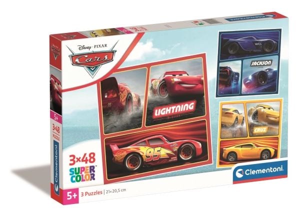 Clementoni Puslespil Cars, 3x48 brikker