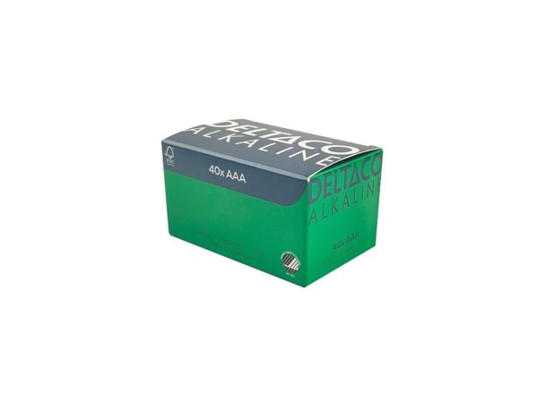DELTACO - Batteri 40 x AAA / LR03 - Alkalisk - 1300 mAh