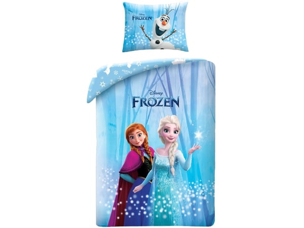 Disney Frost sengetøy med Elsa, Anna & Olaf