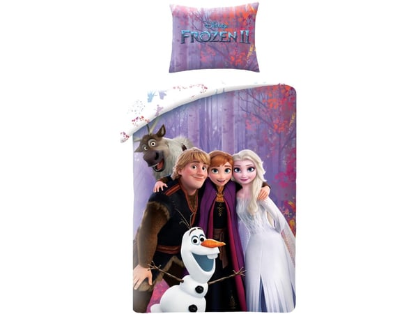 Disney Frost 2 sengetøy med Elsa, Anna, Kristoffer & Olaf