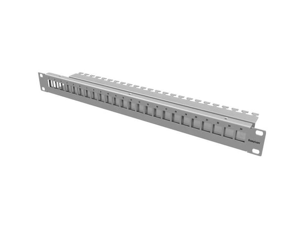 EasyLan Cu fixLink - Fiber-optic distribution panel - grå RAL7035 - 1U - 19" - 24 porter