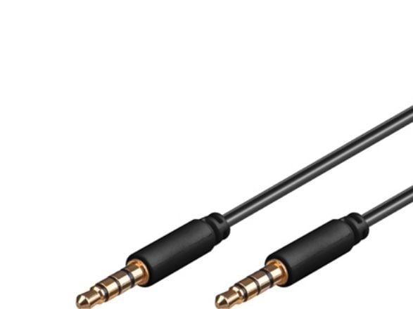 Goobay AVK 182-0150 mini, 3.5mm, Hankjønn, 3.5mm, Hankjønn, 1,5 m, Sort
