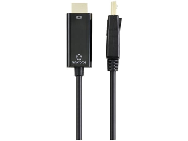 Renkforce RF-5179186, 1 m, DisplayPort, HDMI, Hankjønn, Hankjønn, Rett
