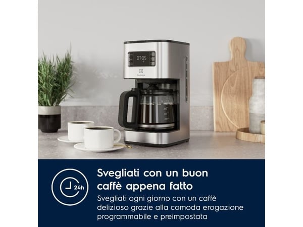 Electrolux E5CM1-6ST, Kaffebrygger (drypp), 1,375 l, Malt kaffe, 1000 W, Rustfritt stål